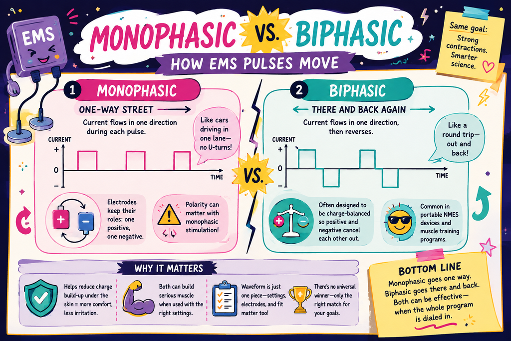 monophasic vs biphasic EMS