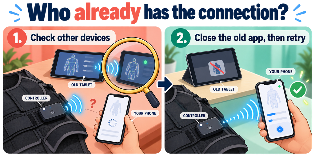 EMS suit connectivity problems