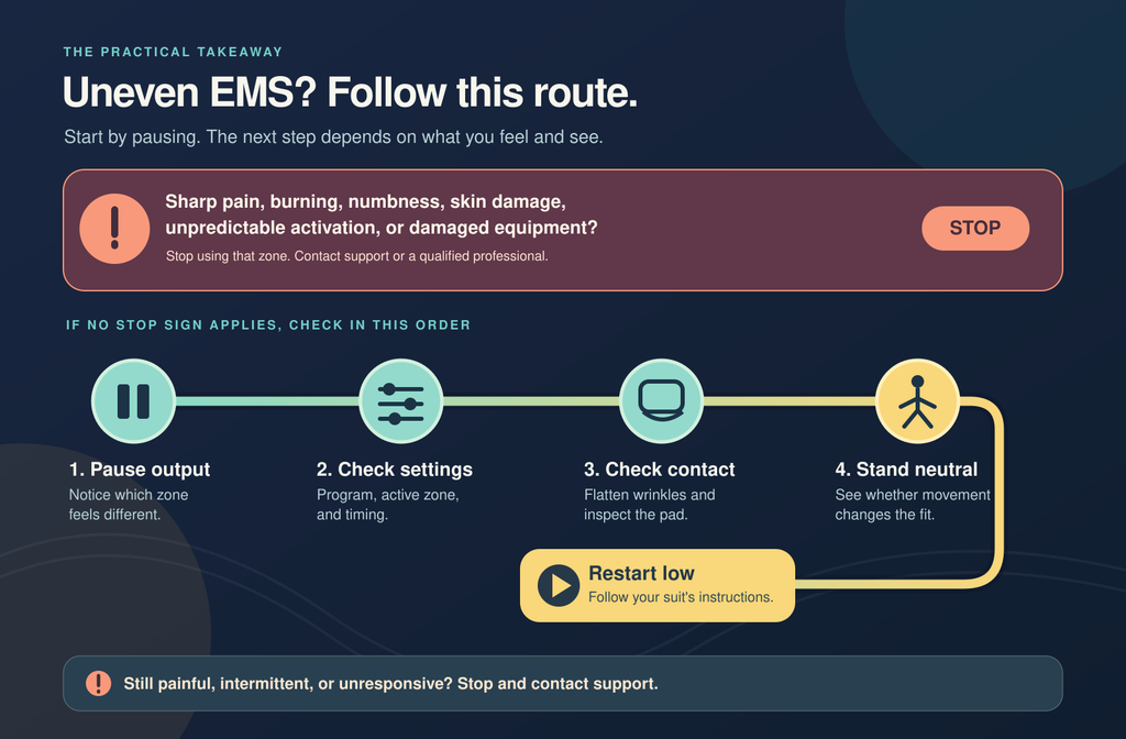 uneven EMS stimulation